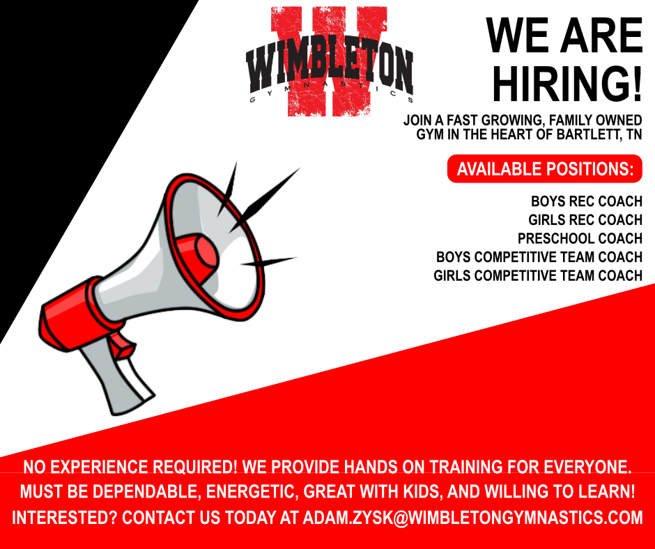 Wimbleton Gymnastics is now hiring!