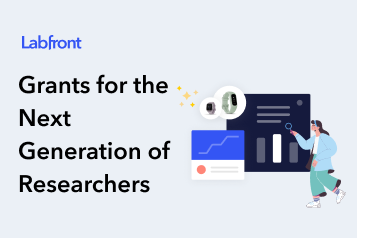 graphic of researcher with tagline grants for next generation of researchers