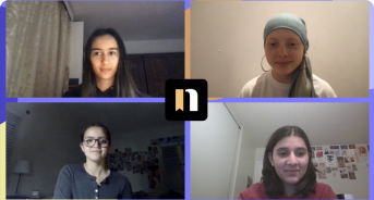 Four Novelly youth advocates on a video call