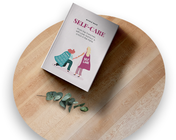 Self-care book on top of a round table