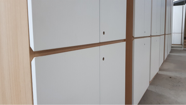 Close-up of a custom design furniture door.