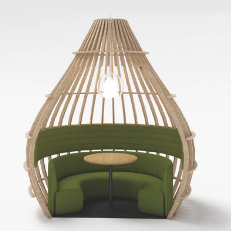 3D render of an informal meeting booth.