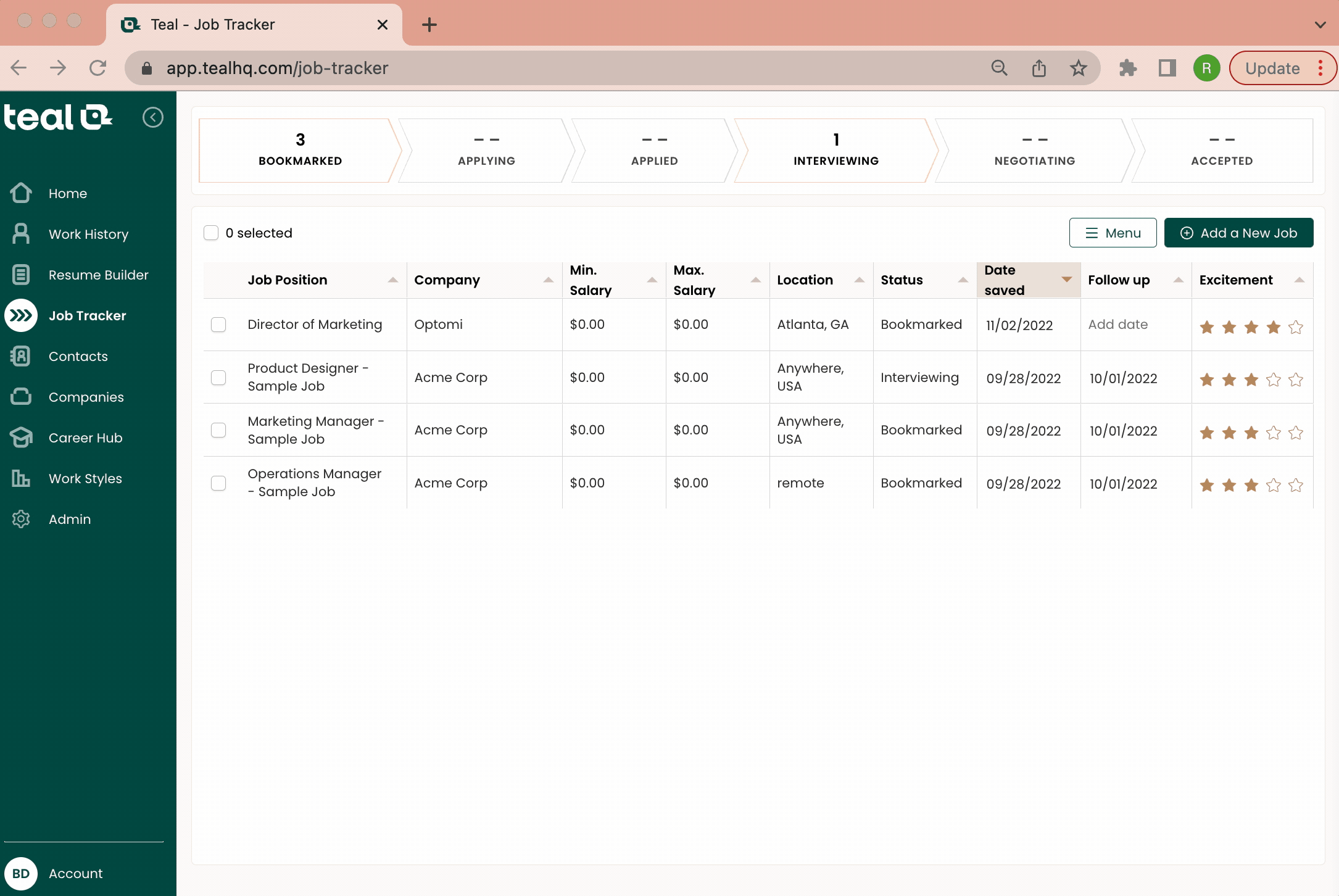 Use communication templates within Teal's Job Application Tracker to decline a job offer that's not right for you.
