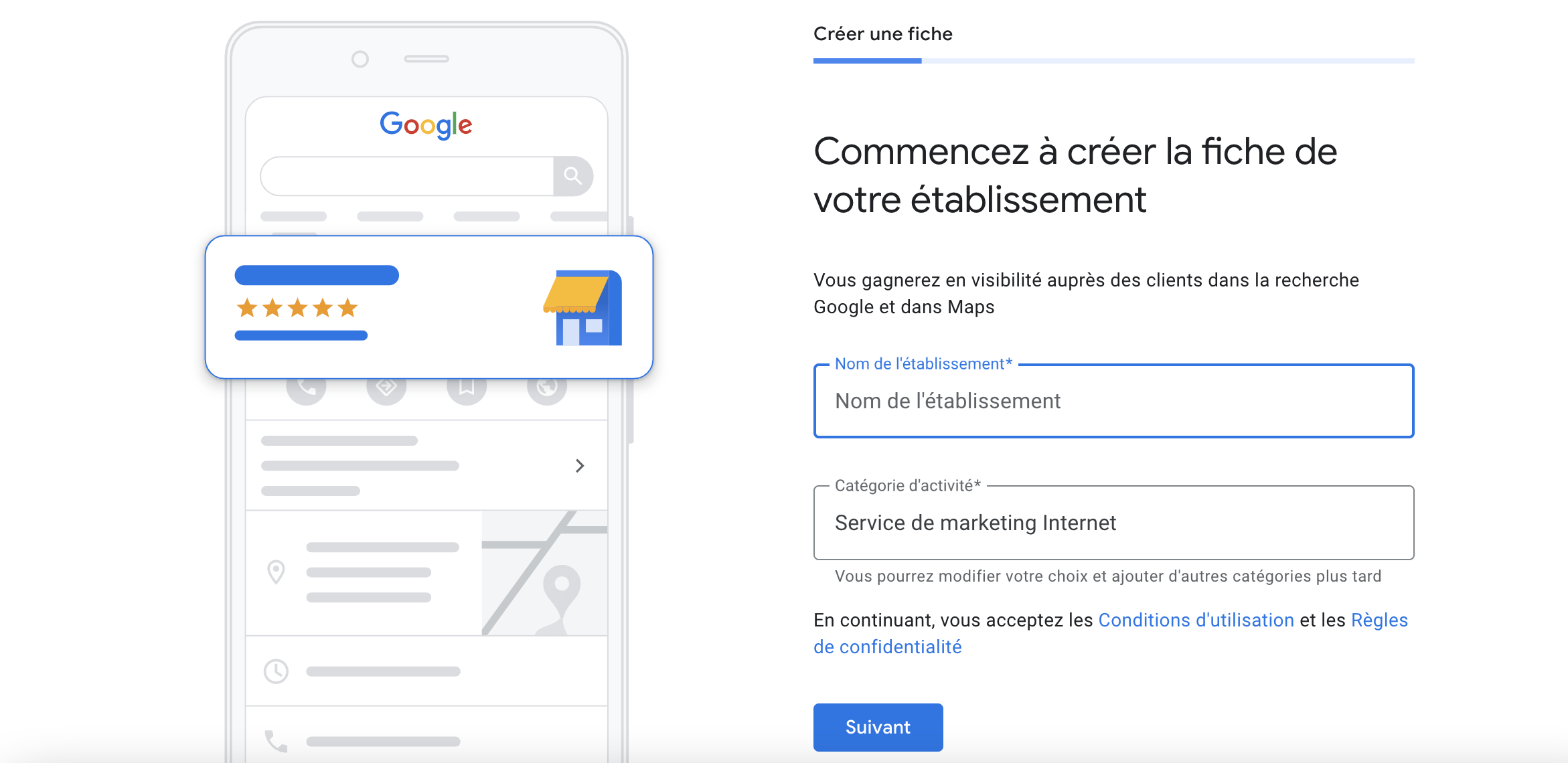 Google My Business c'est quoi - création fiche