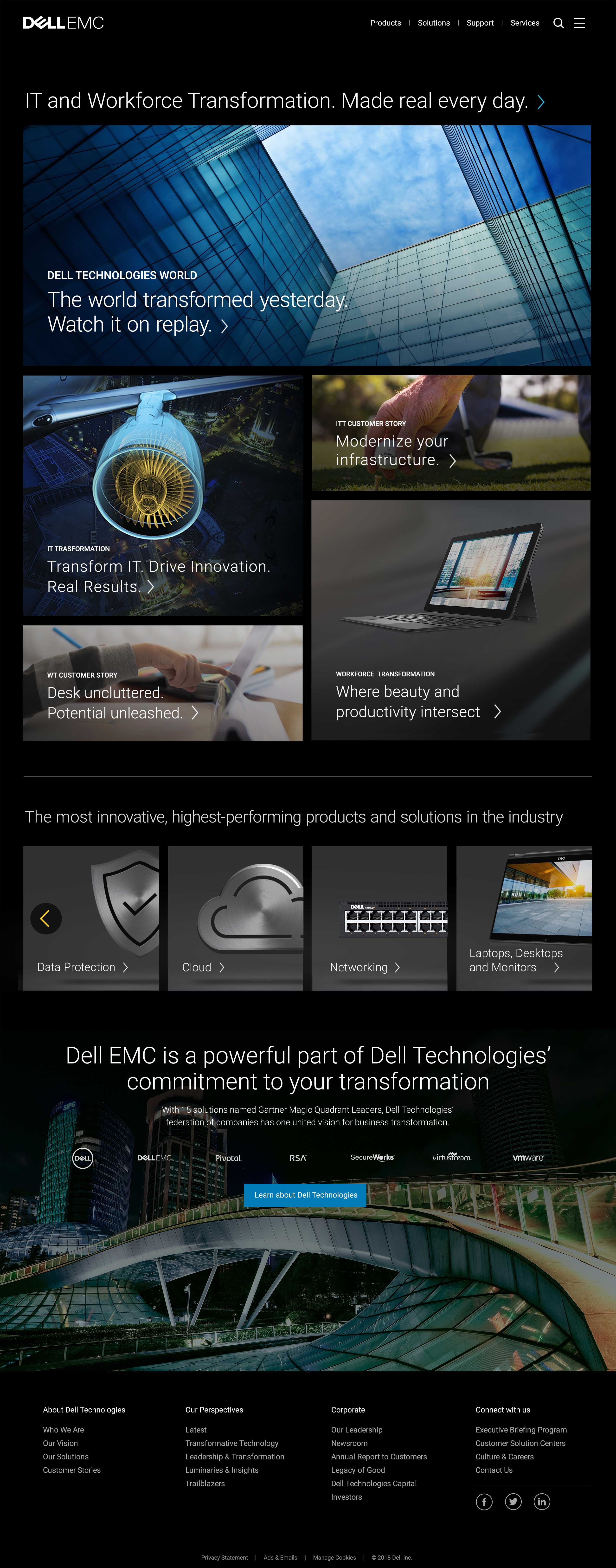 Image link: Dell EMC Homepage 