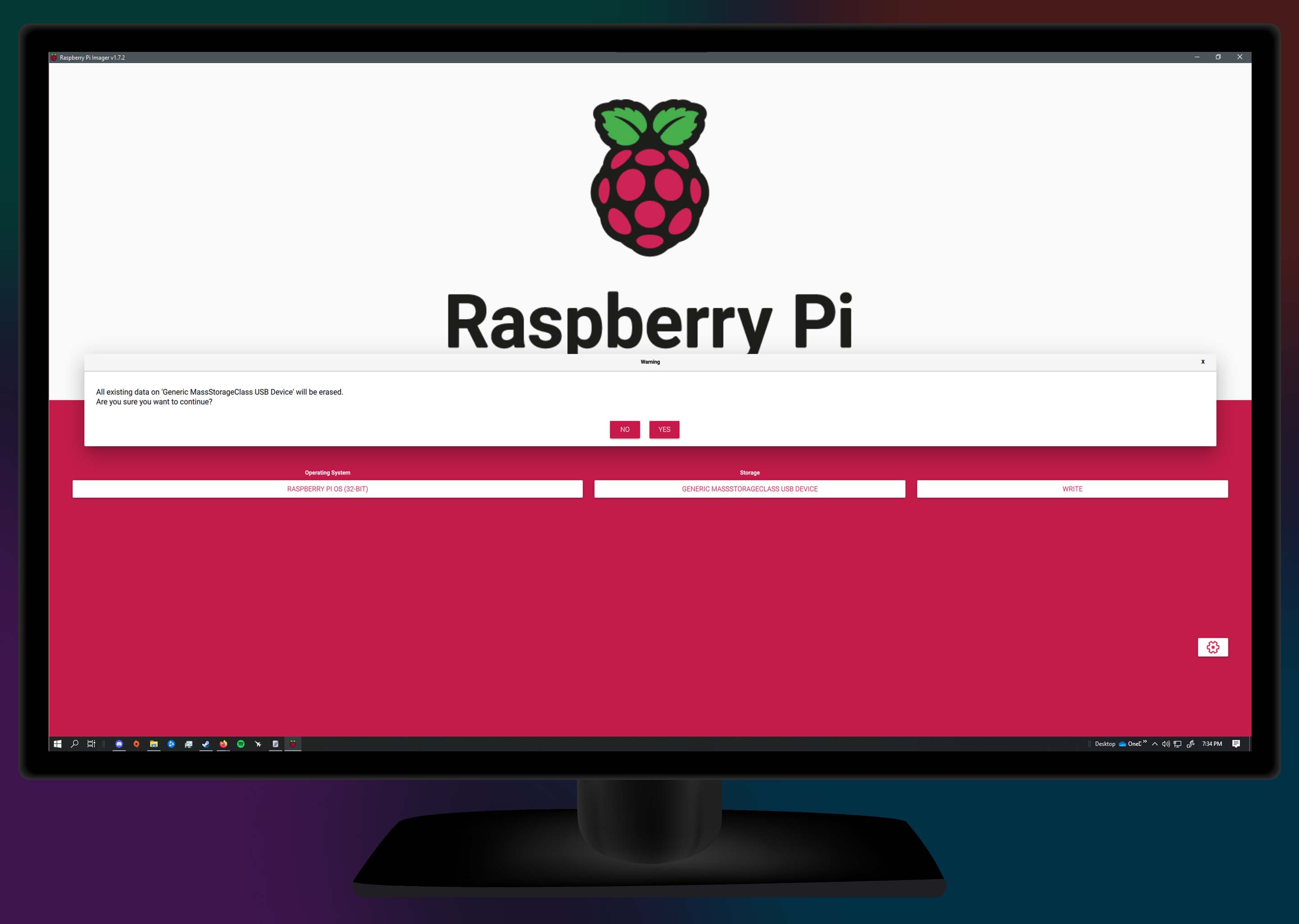 A screenshot of the Raspberry Pi Imager