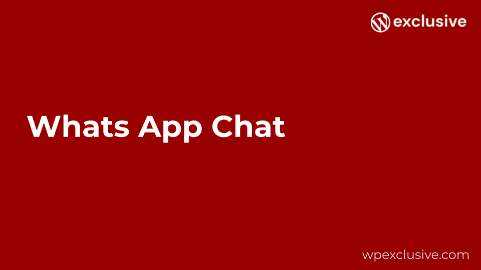 WhatsApp Chat WordPress