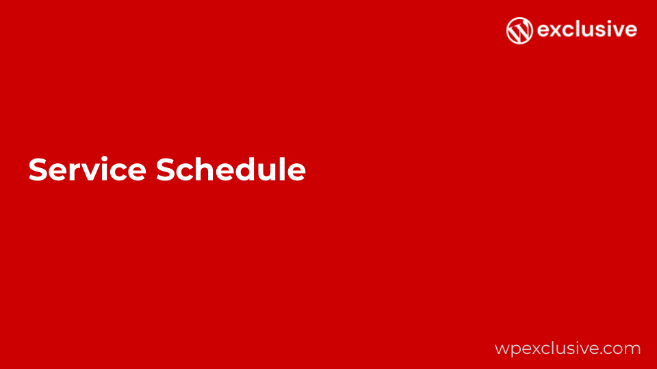 Bookly Service Schedule Bookly Service Schedule