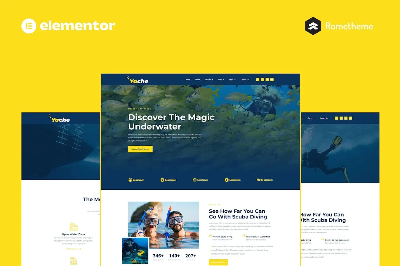 Yache – Scuba Diving Center Elementor Pro Full Site Yache – Scuba Diving Center Elementor Pro Full Site