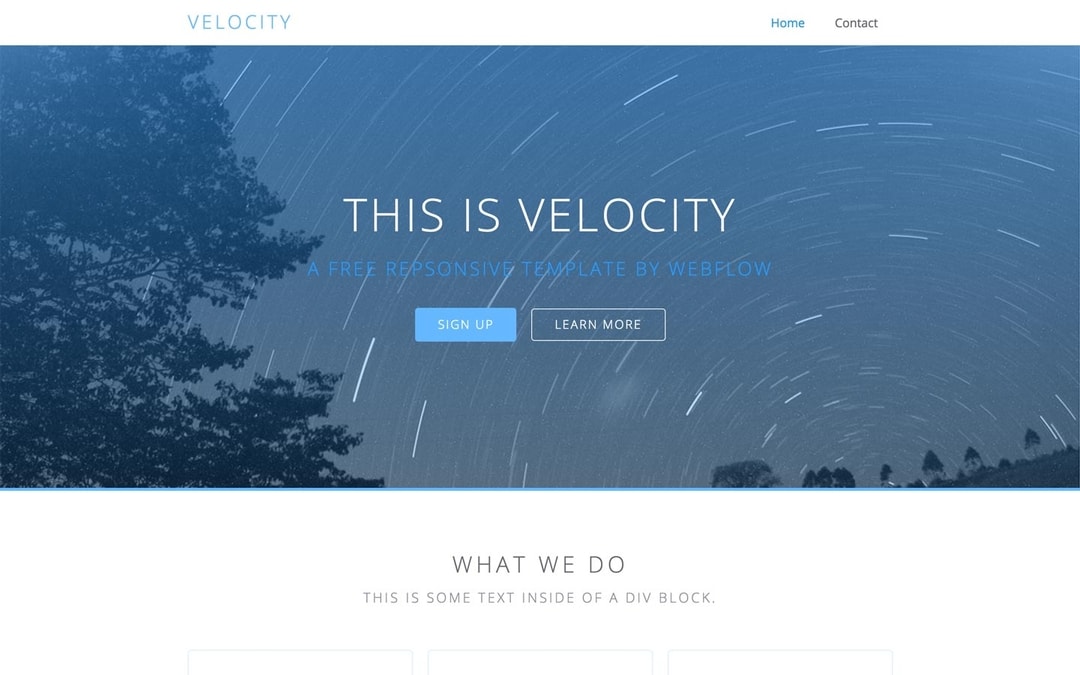Velocity Webflow Template