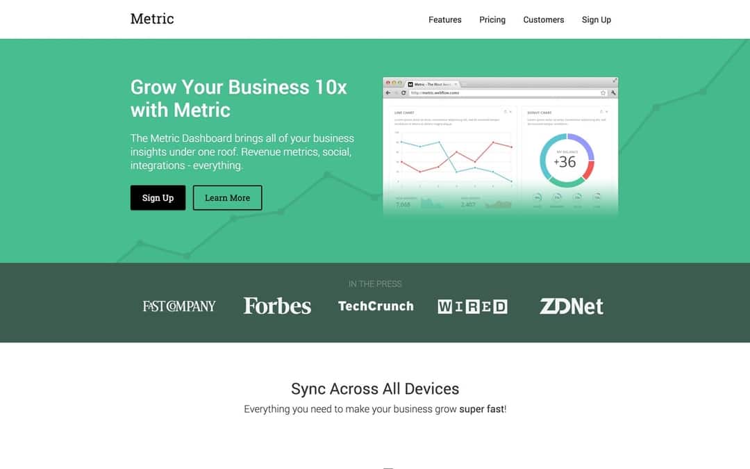 Metric Webflow Template