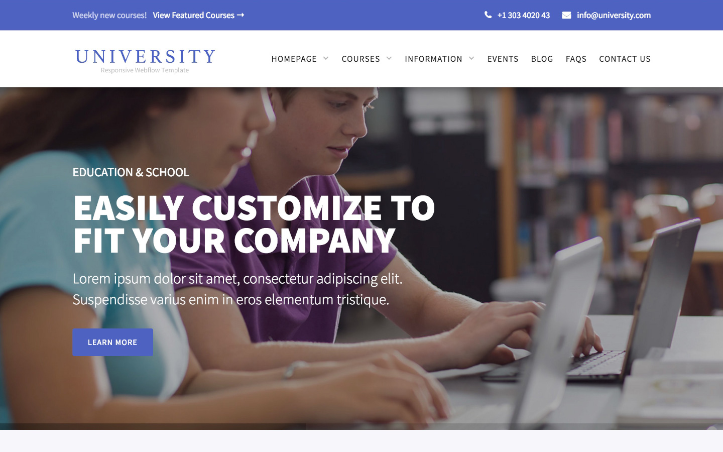 University Webflow Template