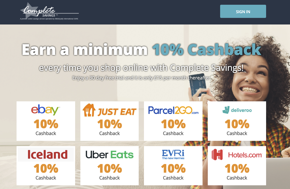 Complete Savings online membership program and cashback.