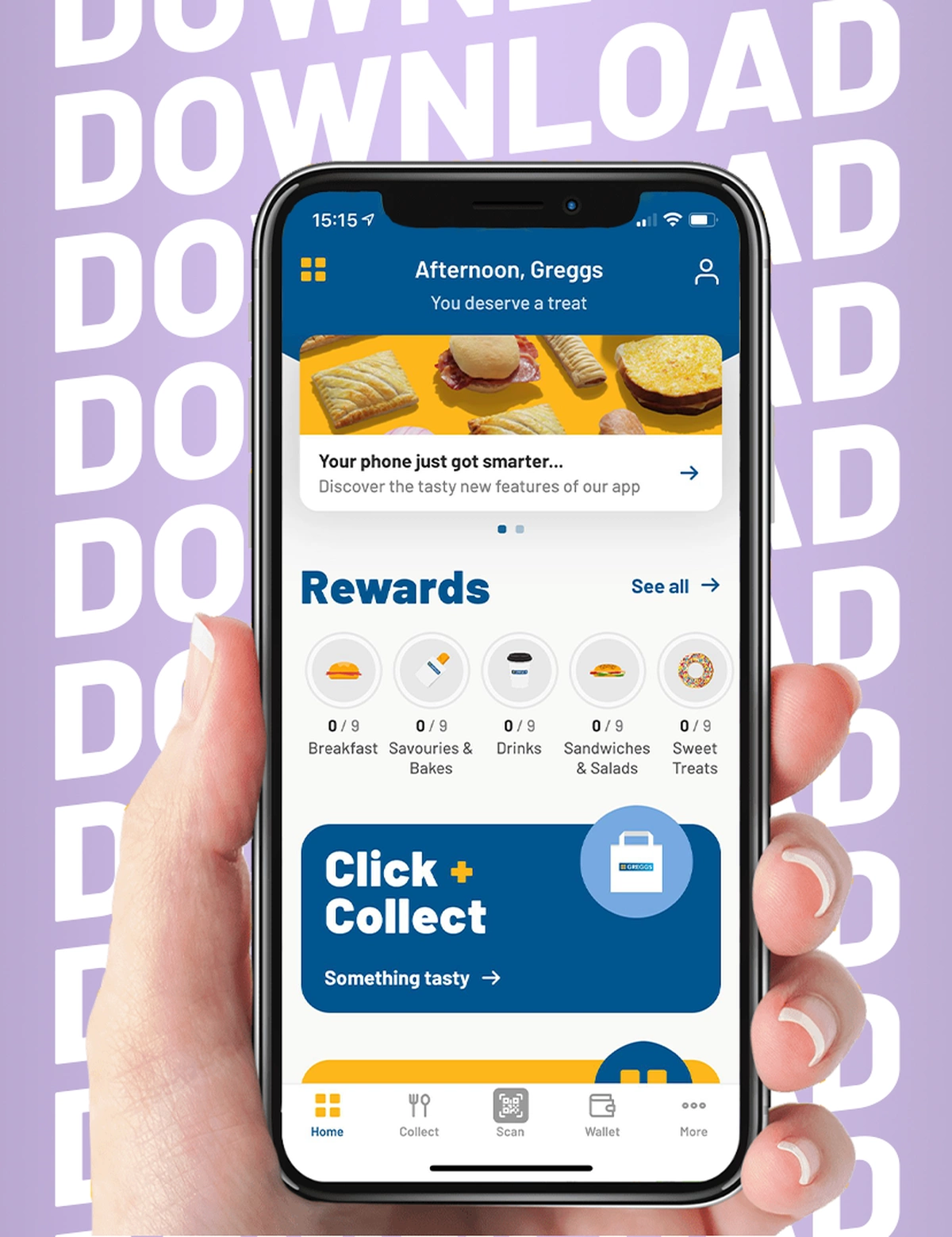 Greggs Rewards is divided into five different categories.