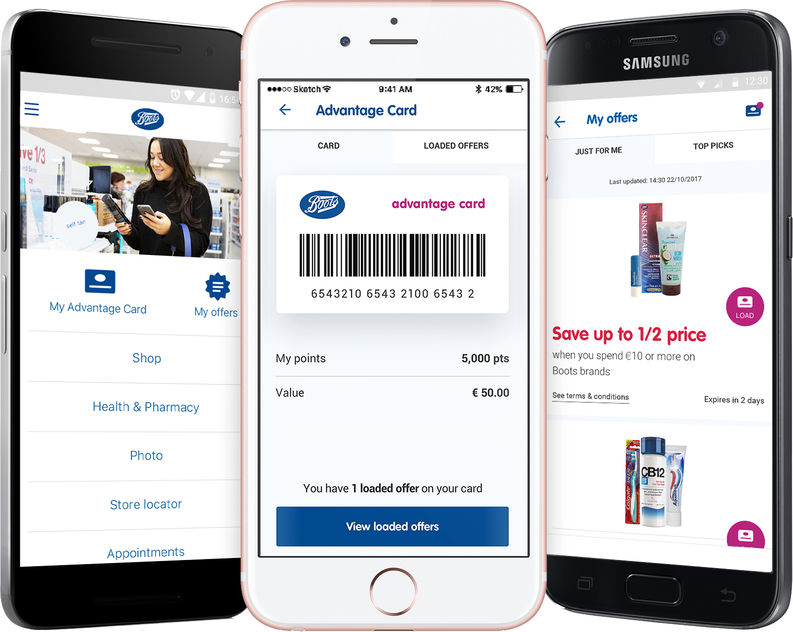 Boots Advantage Card loyalty program app.