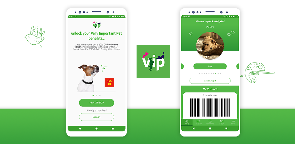 Pets at Home VIP loyalty app.
