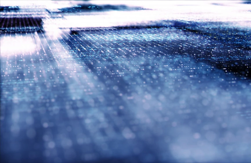 futuristic 3D blockchain model