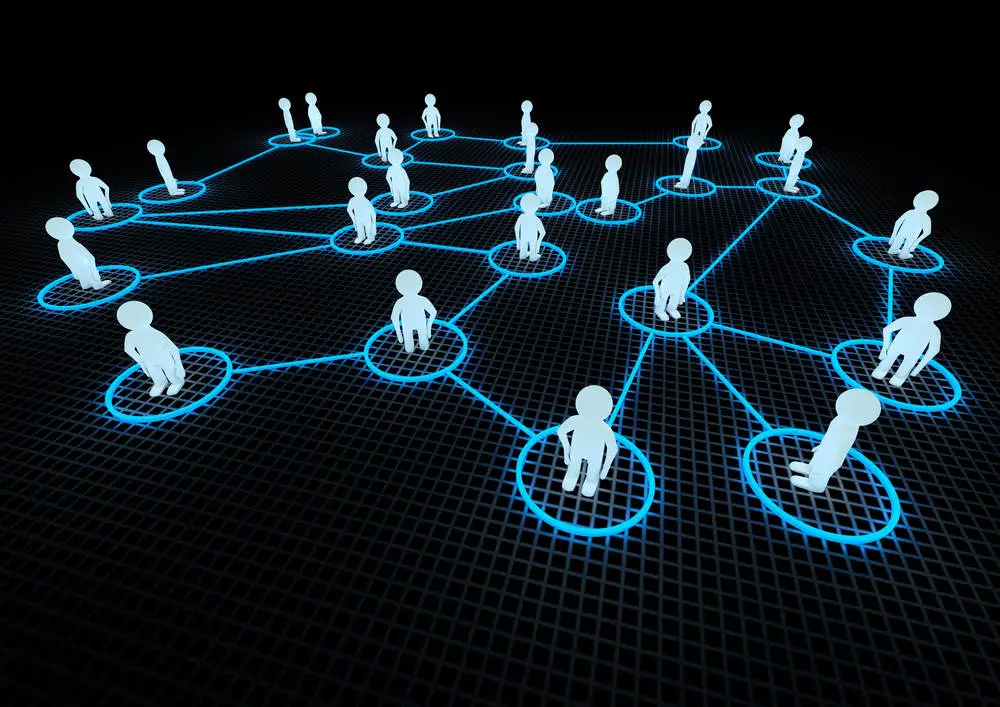 illustration of individuals digital concept of decentralized autonomous organization