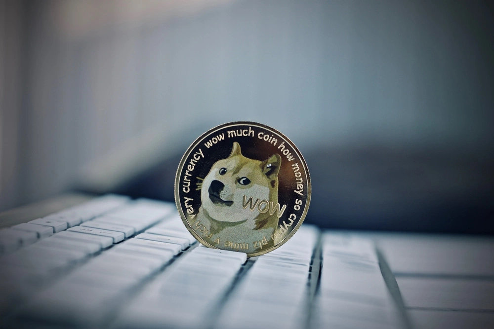 dogecoin is on the keyboard