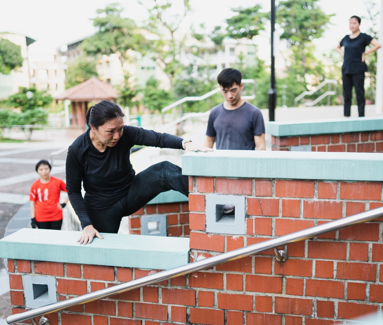 A Movement Singapore student climbing a wall