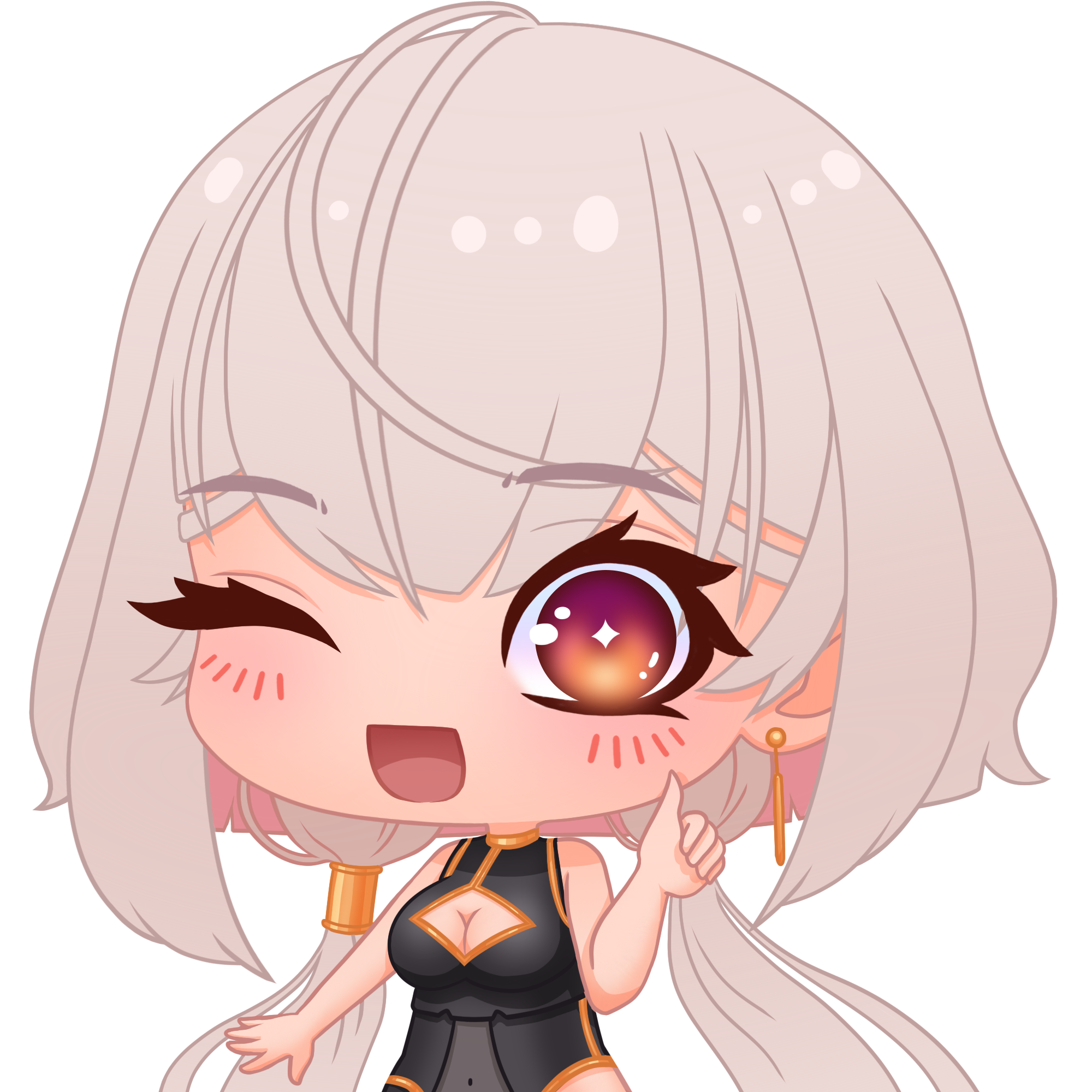 Chibi Nia Yume winking and showing a thumbs up.