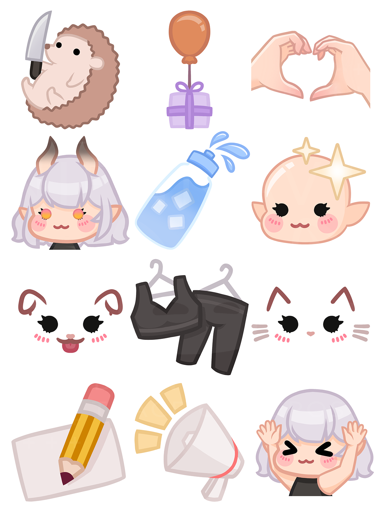 A selection of Twitch Redeem Icons by Nia Yume.
