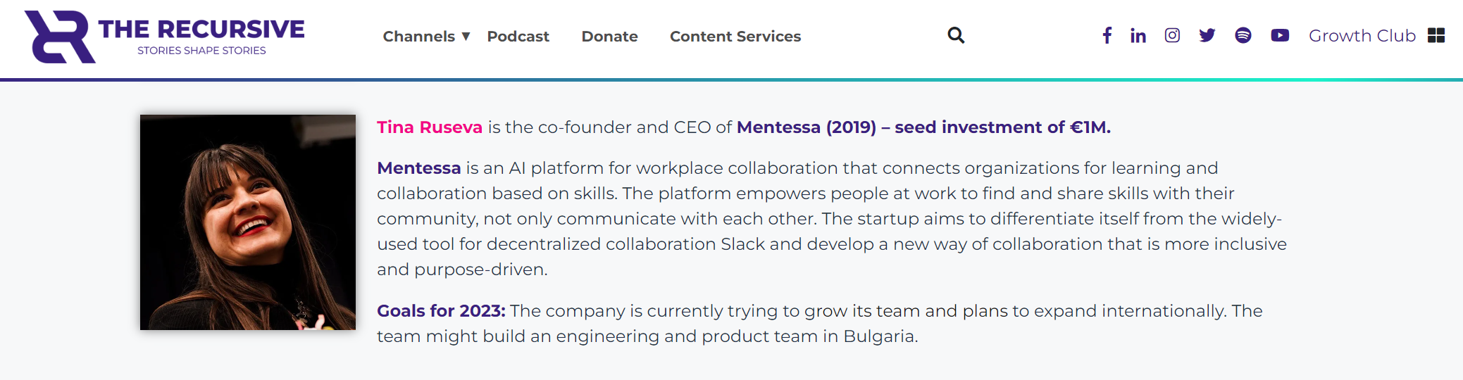 Tina Ruseva, co-founder of Mentessa