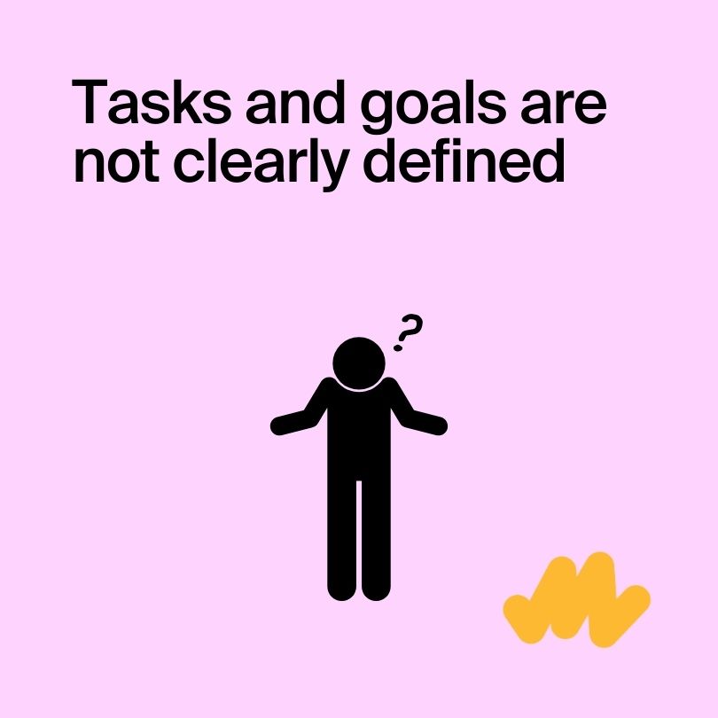 Tasks and goals are not clearly defined