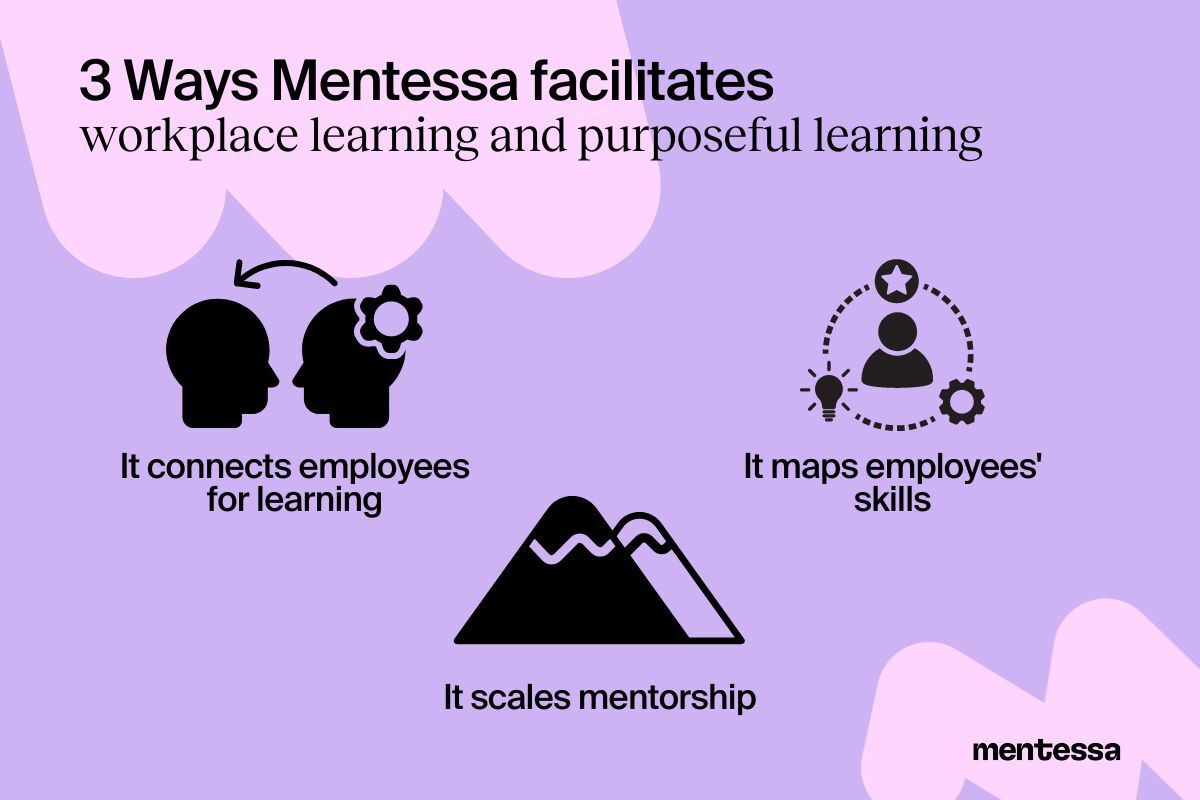 How Mentessa facilitates employee training and purposeful learning relationships?