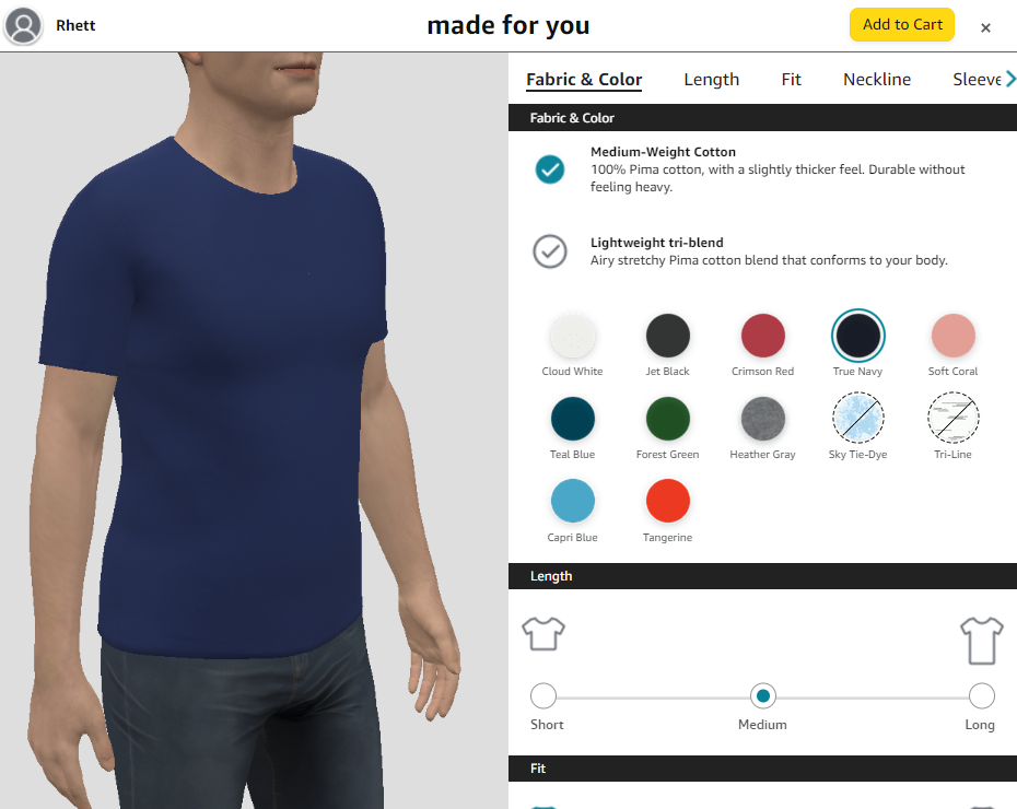 Amazon's sizeless commerce interface