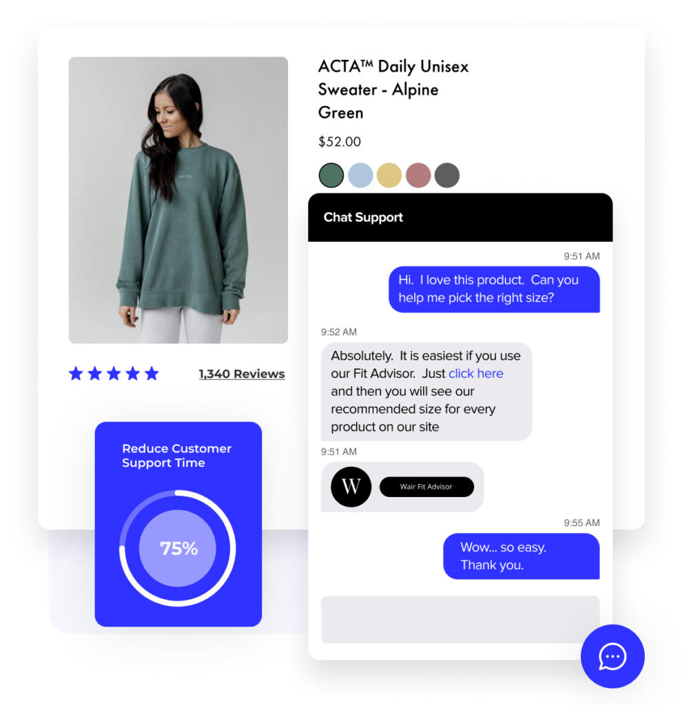 A product page on an eCommerce shop
