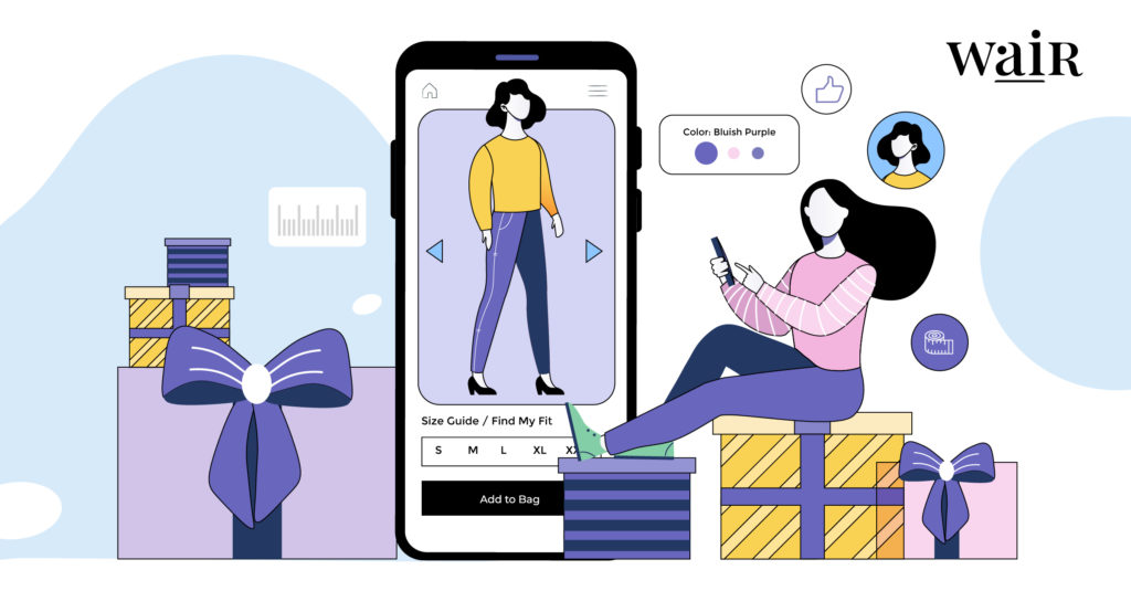 A shopper buying a clothing gift using WAIR's Fit Advisor