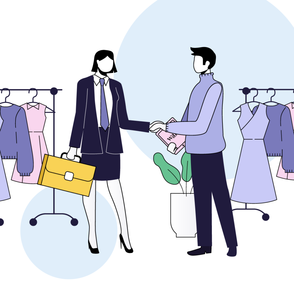 A shopper and brand representative working together towards personalization