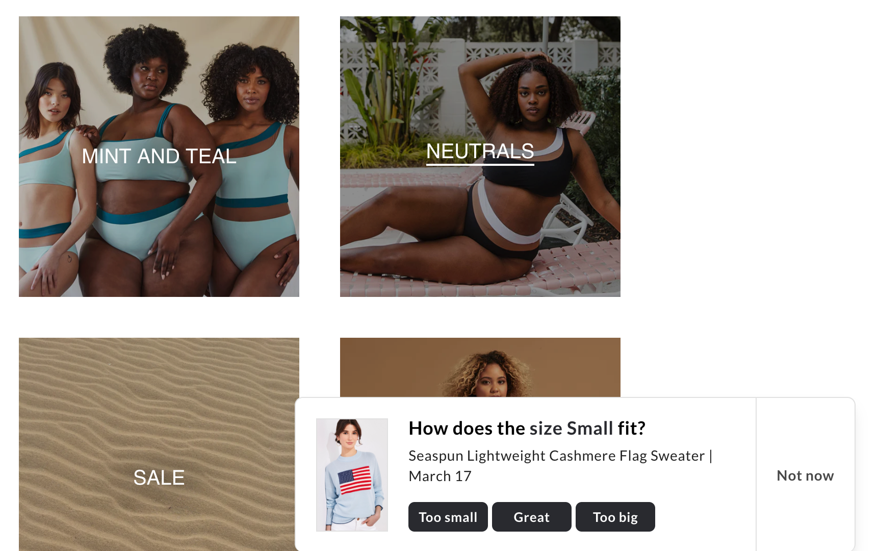 WAIR's inline reviews feature on Nomads Swimwear's website