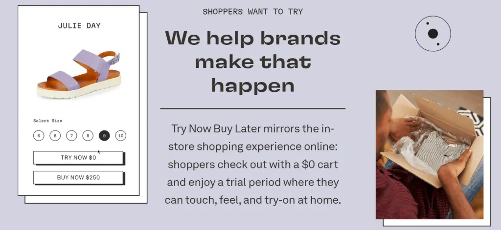 TryNow's try before you buy program