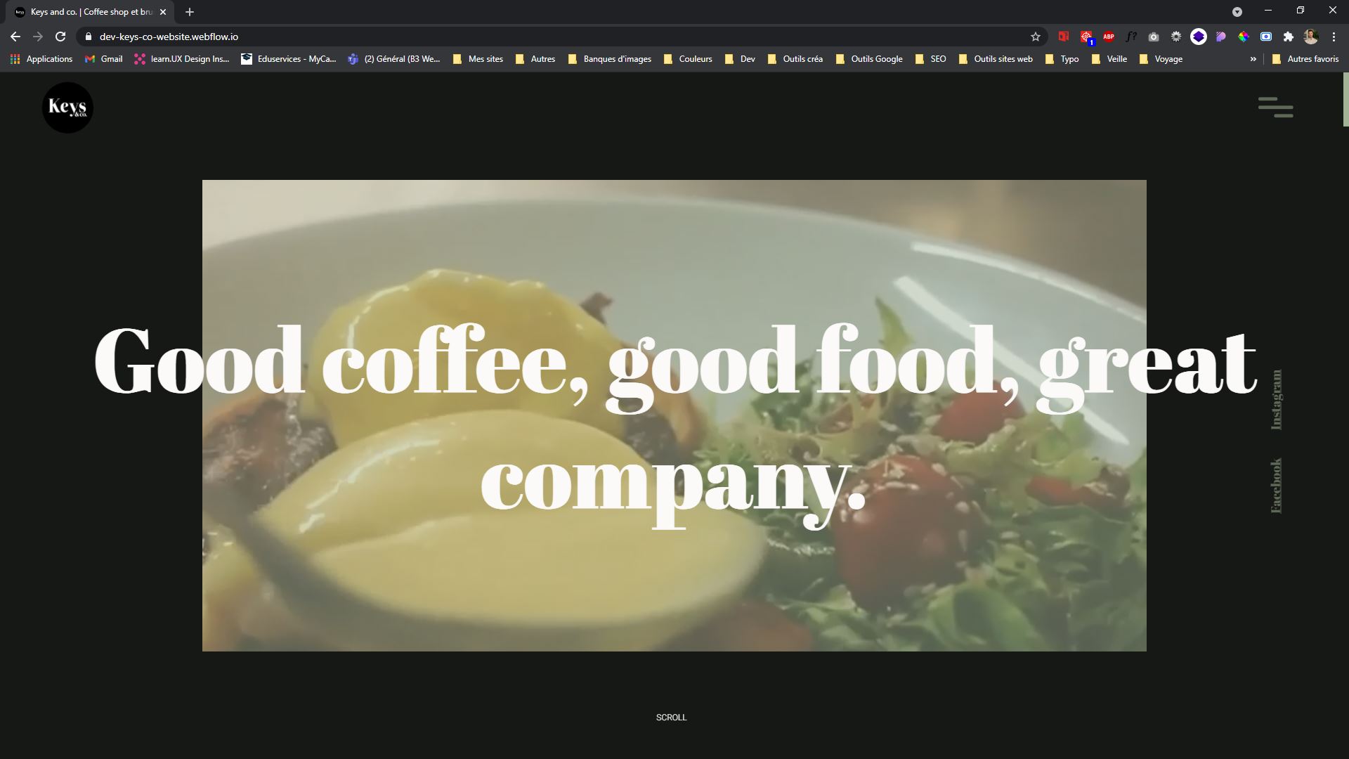 Exemple de rendu finale du site Keys and Co