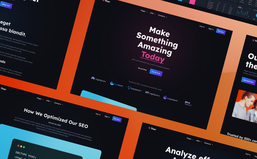 Thor Website SaaS HTML Template
