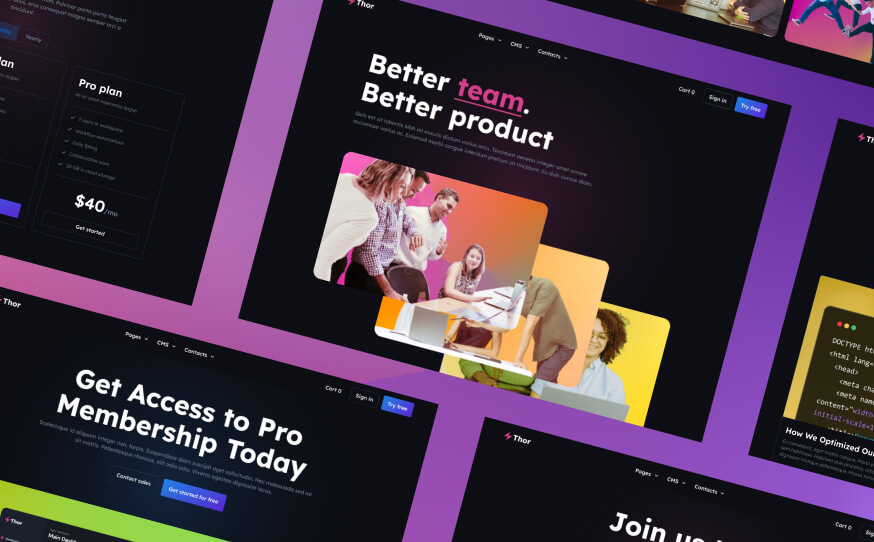 Thor Website SaaS HTML Template