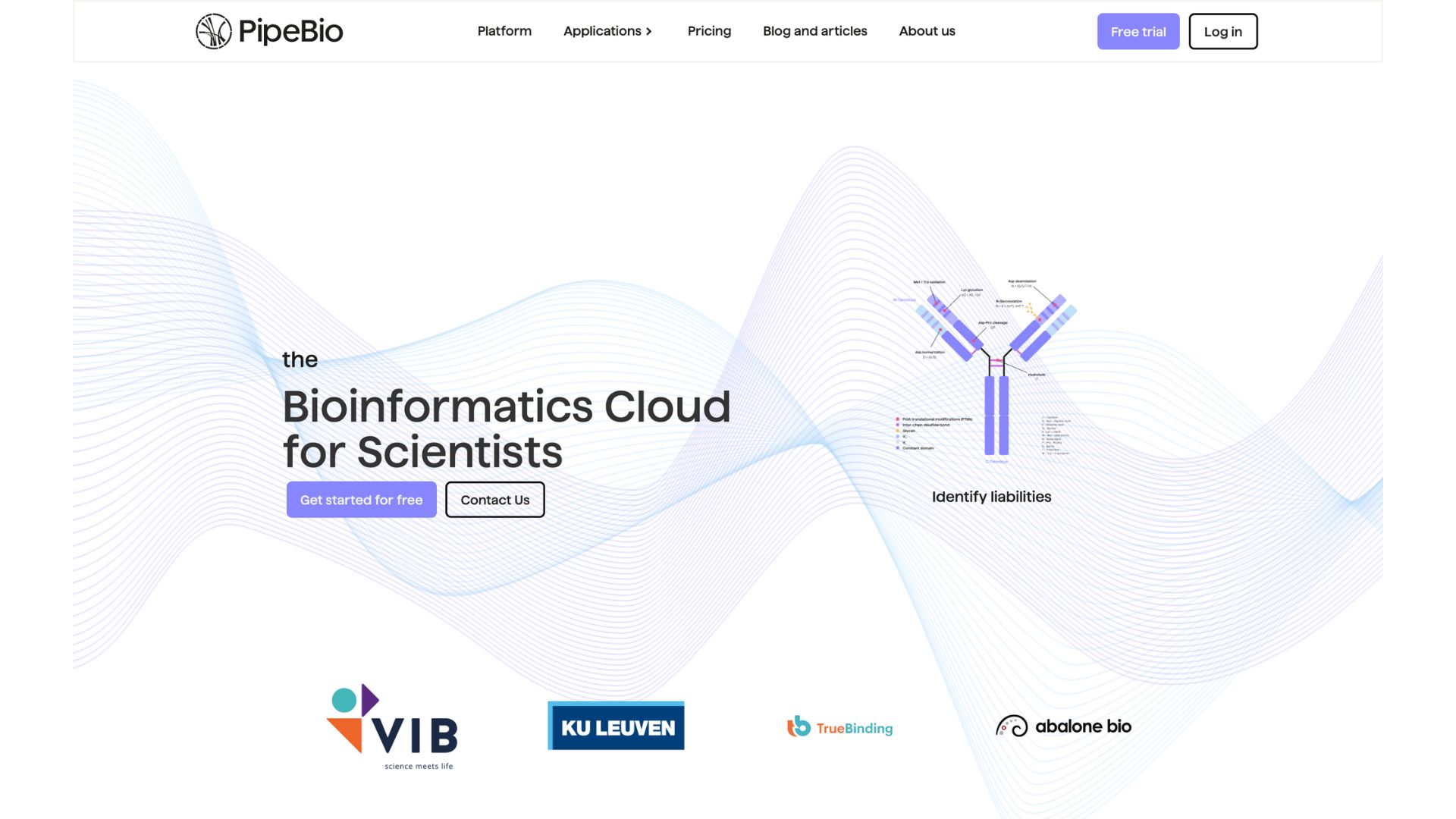 Screenshot of the PipeBio webpage