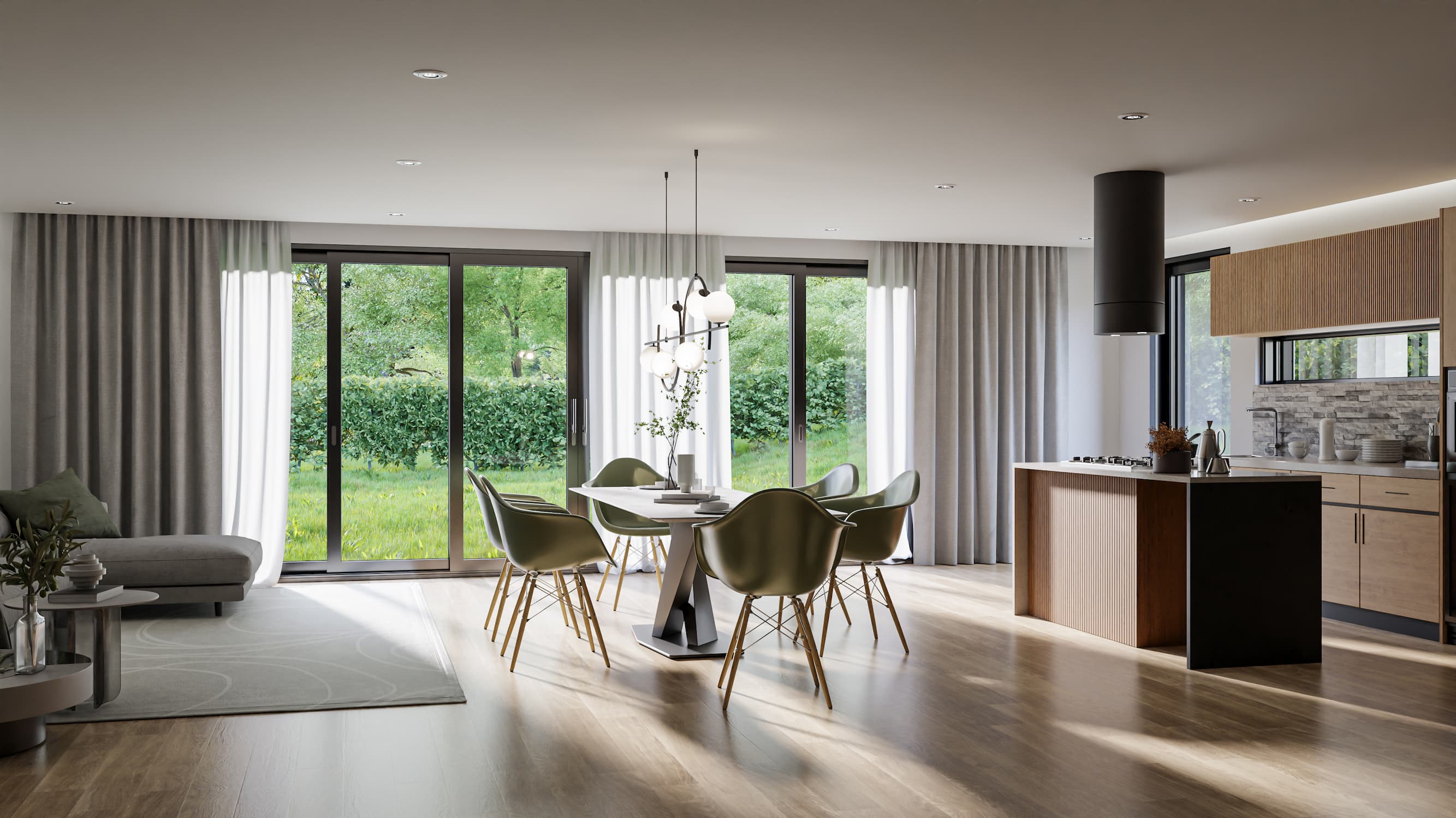 Möbliertes Wohnzimmer