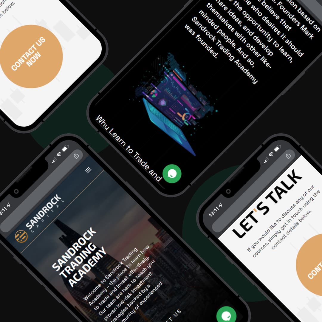 Trading academy website design mobile responsive