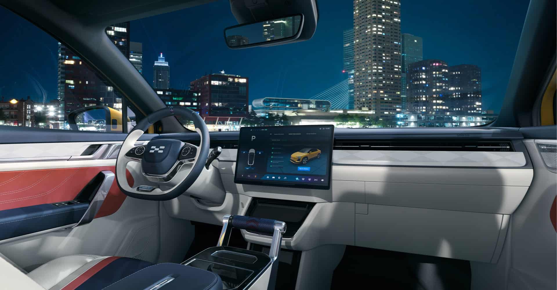 interior del Aiways U6, con tecnología avanzada
