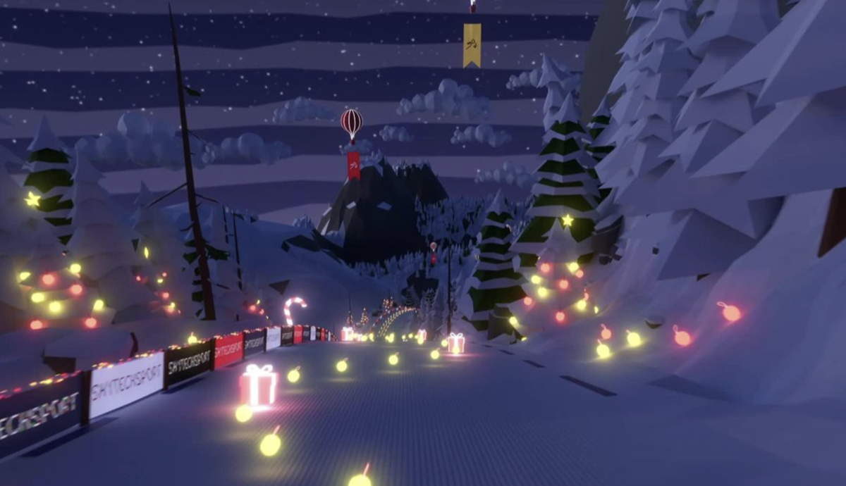 New Christmas video game with virtual snow racetracks