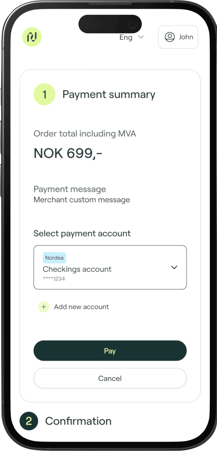 A smartphone showing the Checkout product flow