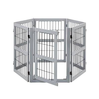 Unipaws 6 Panel Wire Dog Playpen Freestanding Pet Gate