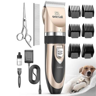 Oneisall Low Noise Rechargeable Cordless Electric Dog Shaver Set