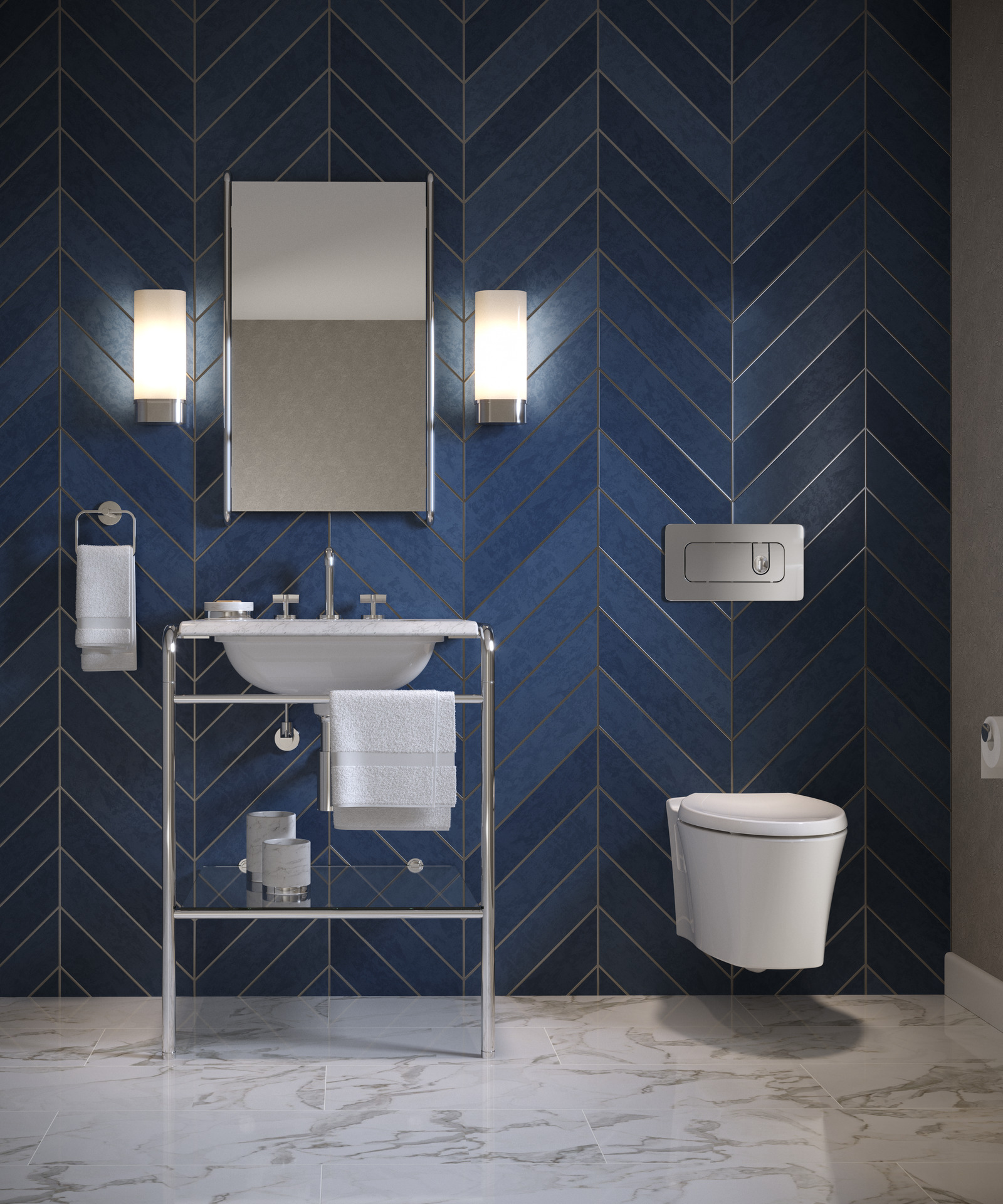 Blue Bathroom Tiles Design
