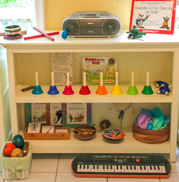 Music shelf for kids