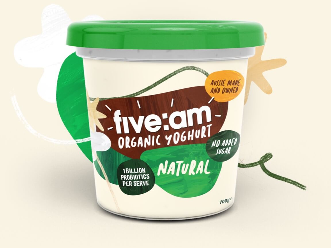 A tub of five:am organic yoghurt