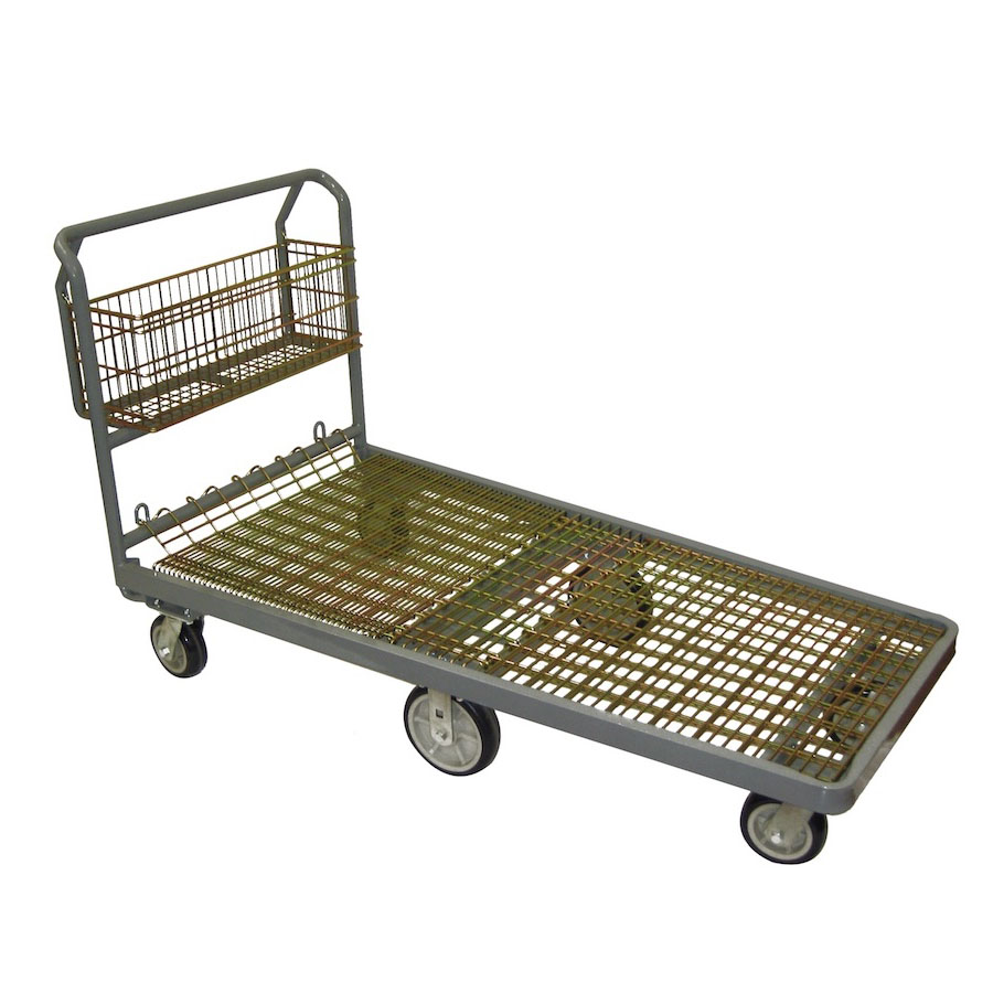 616P 30x60 Six Wheel Nesting Platform Carts with rear basket Premier